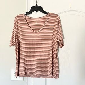 American Eagle | short sleeve strip shirt - M